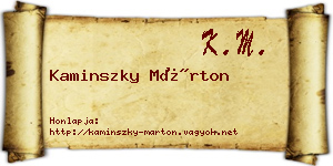 Kaminszky Márton névjegykártya