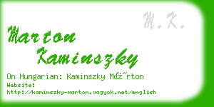 marton kaminszky business card